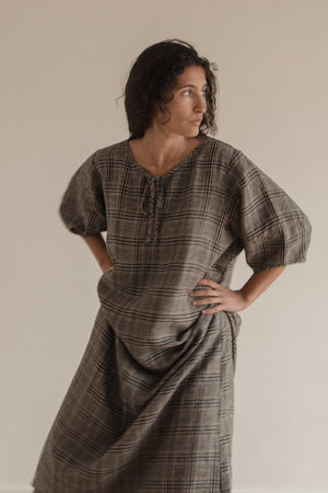 Gillian Stevens - Blair Dress Grey Plaid