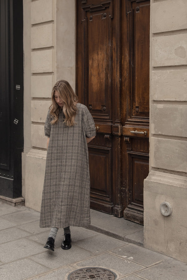 Gillian Stevens - Blair Dress Grey Plaid
