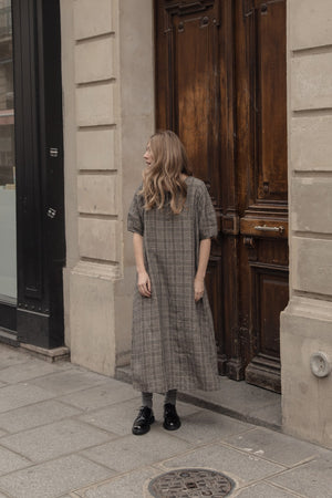 Gillian Stevens - Blair Dress Grey Plaid