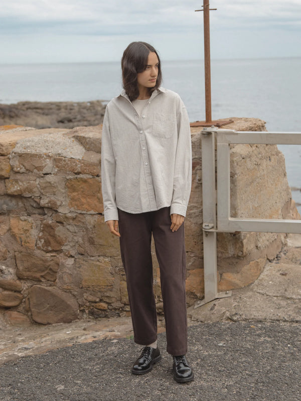 Gillian Stevens - Britta Shirt Charcoal Stripe