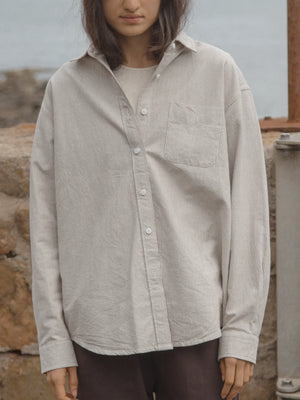 Gillian Stevens - Britta Shirt Charcoal Stripe