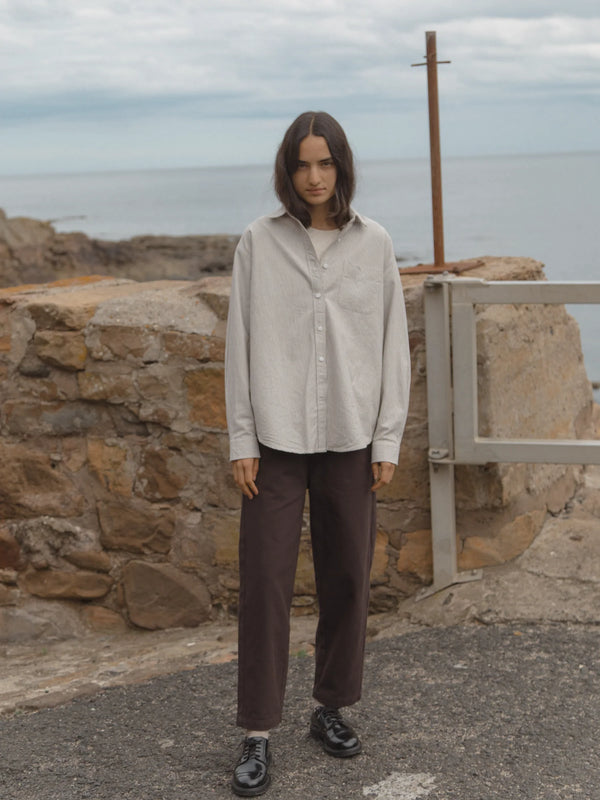 Gillian Stevens - Britta Shirt Charcoal Stripe