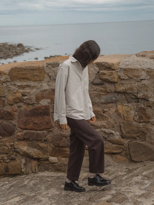 Gillian Stevens - Britta Shirt Charcoal Stripe