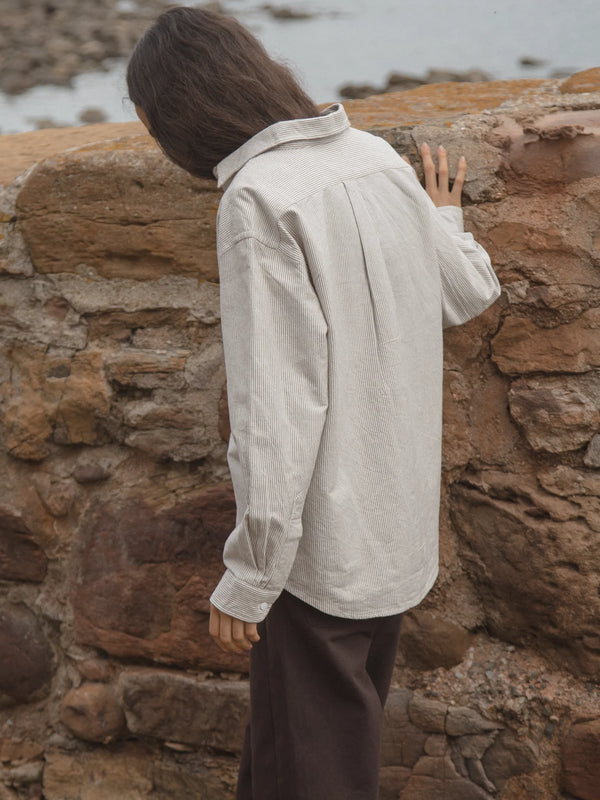 Gillian Stevens - Britta Shirt Charcoal Stripe