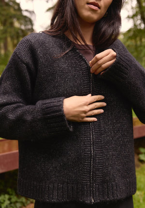 First Rite - Zip Up Coat Black