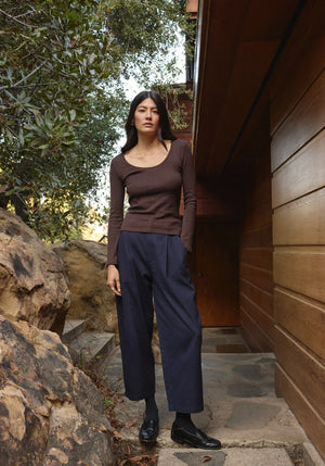 First Rite - Ana Crop Trouser Navy Twill