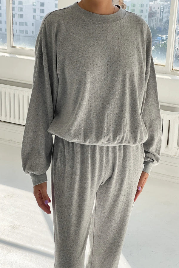 Le Bon Shoppe - Pointelle Core Sweatshirt Melange Grey