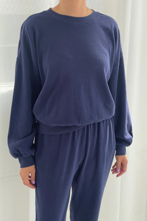 Le Bon Shoppe - Pointelle Core Sweatshirt Navy