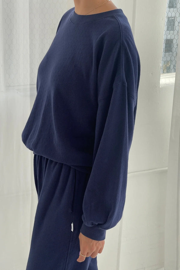 Le Bon Shoppe - Pointelle Core Sweatshirt Navy
