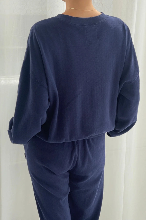 Le Bon Shoppe - Pointelle Core Sweatshirt Navy