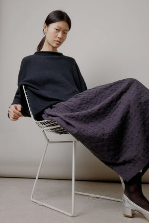 Micaela Greg - Faded Black Rolled Sweater