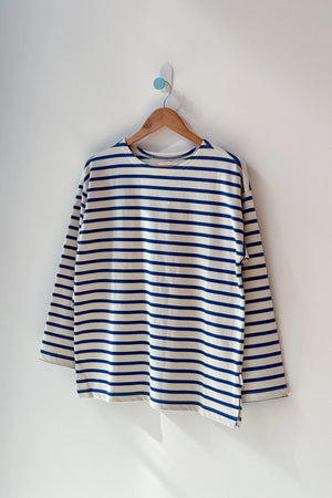 Le Bon Shoppe - Marseille Boat Neck Top Blue Cream