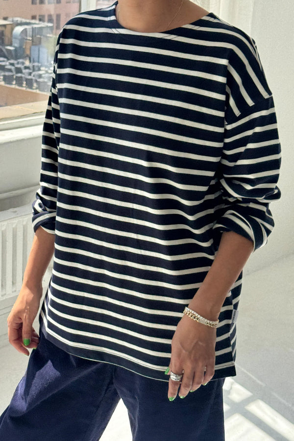 Le Bon Shoppe - Marseille Boat Neck Top Navy with White