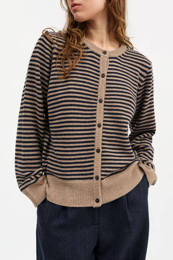 SKALL Studio - Senna Cardigan Brown/Navy Stripe