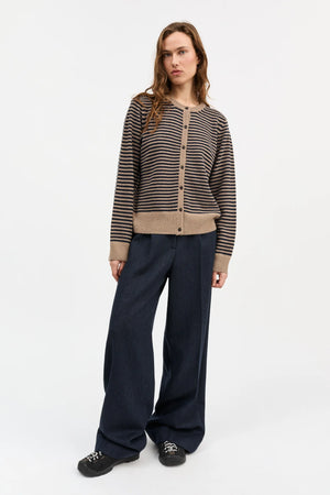 SKALL Studio - Senna Cardigan Brown/Navy Stripe