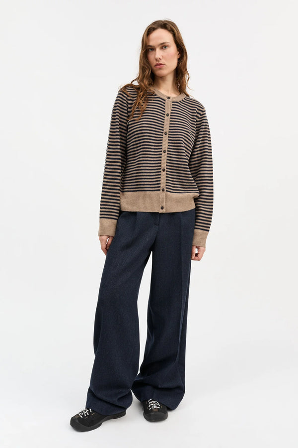 SKALL Studio - Senna Cardigan Brown/Navy Stripe