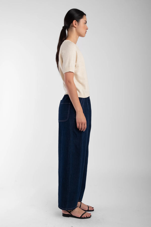 Micaela Greg - Barrel Pant Dark Indigo