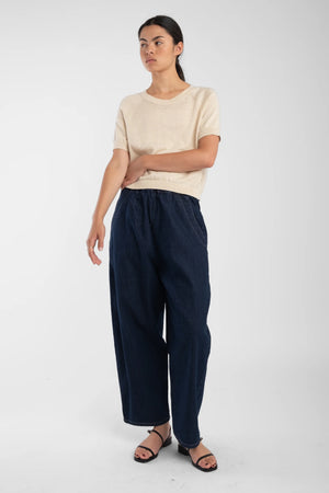 Micaela Greg - Barrel Pant Dark Indigo