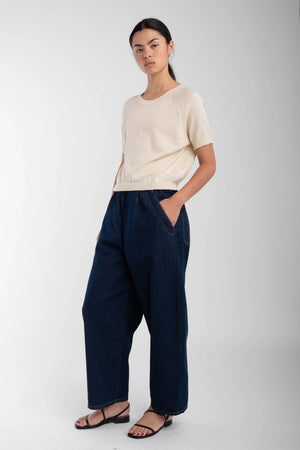 Micaela Greg - Barrel Pant Dark Indigo