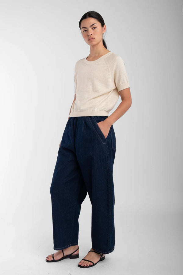 Micaela Greg - Barrel Pant Dark Indigo