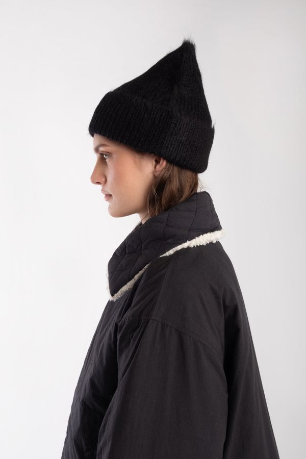 Micaela Greg - Black Brushed Ribbed Hat