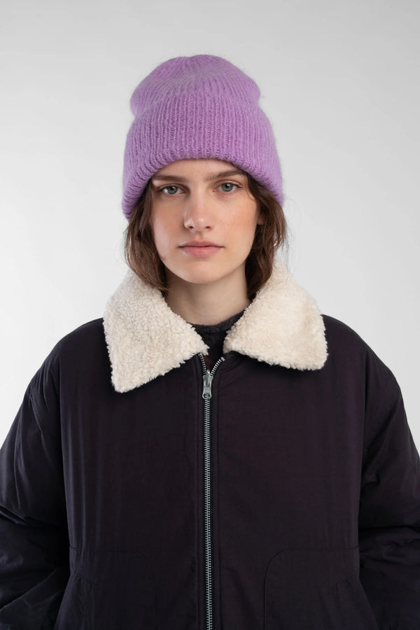 Micaela Greg - Violet Brushed Ribbed Hat