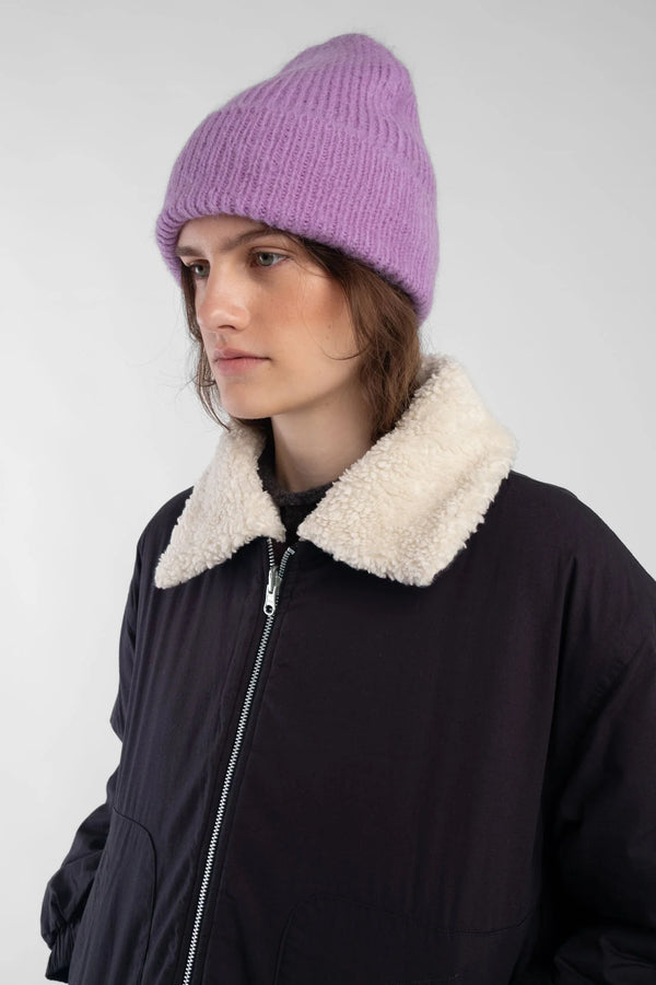 Micaela Greg - Violet Brushed Ribbed Hat