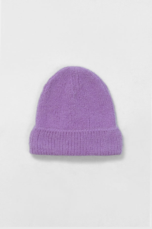 Micaela Greg - Violet Brushed Ribbed Hat