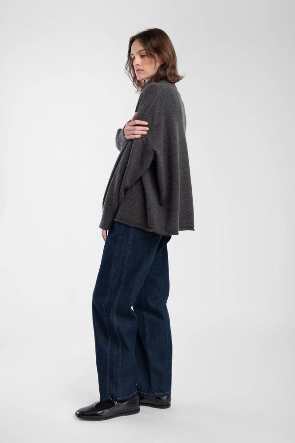 Micaela Greg - Charcoal Cashmere High Neck Sweater