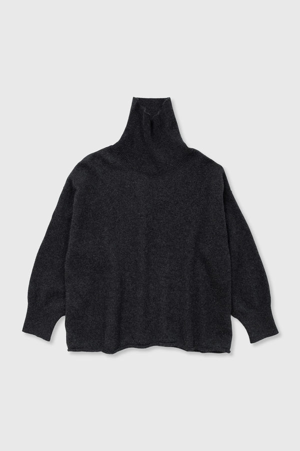 Micaela Greg - Charcoal Cashmere High Neck Sweater