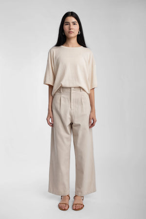 Micaela Greg - Cream Extrafine Knit Tee