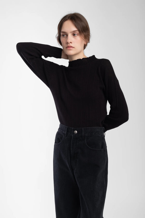 Micaela Greg - Black Isla Rib Top