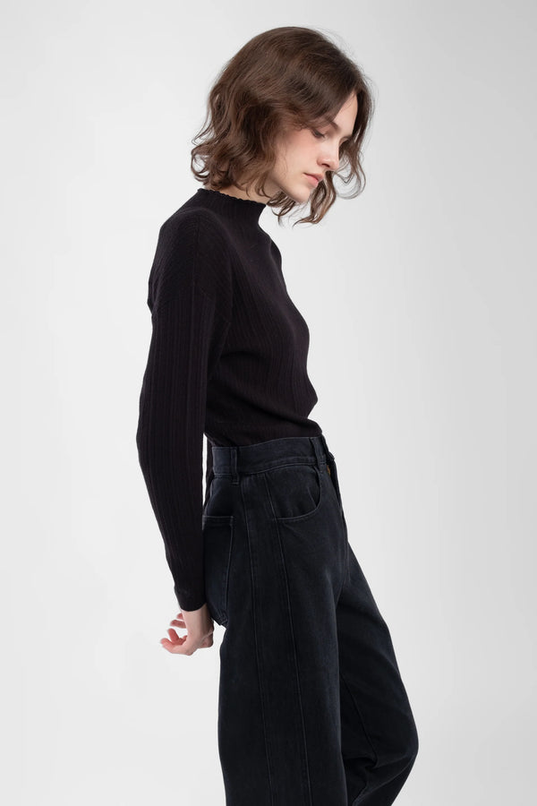 Micaela Greg - Black Isla Rib Top