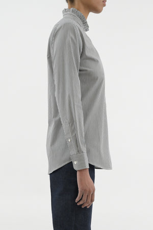 A.P.C. Striped blouse with ruffled collar