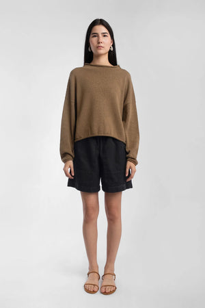 Micaela Greg - Umber Rolled Sweater