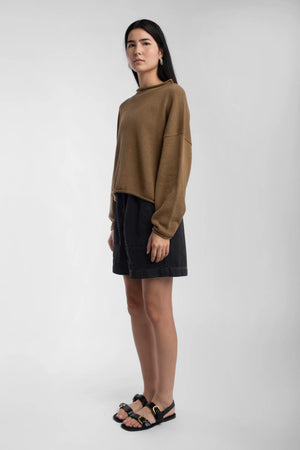 Micaela Greg - Umber Rolled Sweater