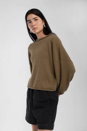 Micaela Greg - Umber Rolled Sweater