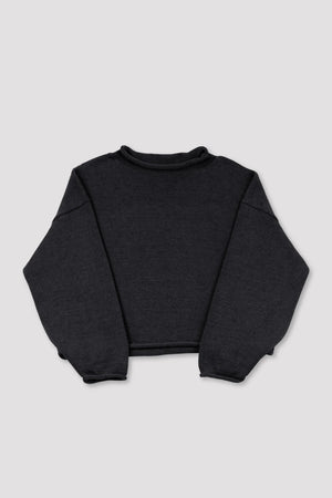 Micaela Greg - Faded Black Rolled Sweater